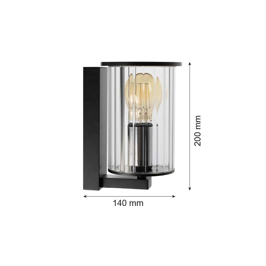 Argon 8748 - Spoljašnja zidna lampa NORFOLK 1xE27/15W/230V IP44 crno
