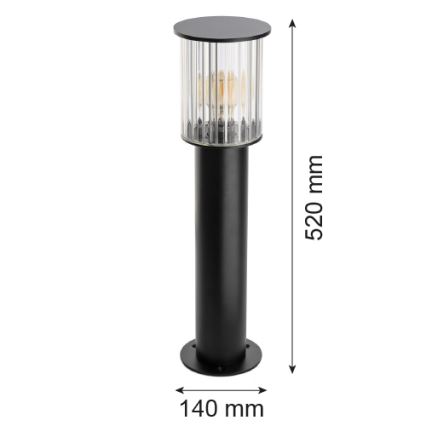 Argon 8749 - Spoljašnja lampa NORFOLK 1xE27/15W/230V IP44 52cm crno
