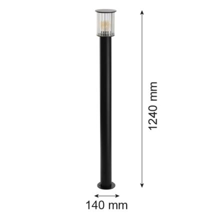 Argon 8750 - Spoljašnja lampa NORFOLK 1xE27/15W/230V IP44 124cm crno