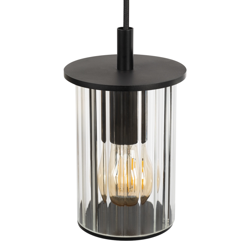 Argon 8751 - Spoljašnji luster na sajli NORFOLK 1xE27/15W/230V IP44 crno