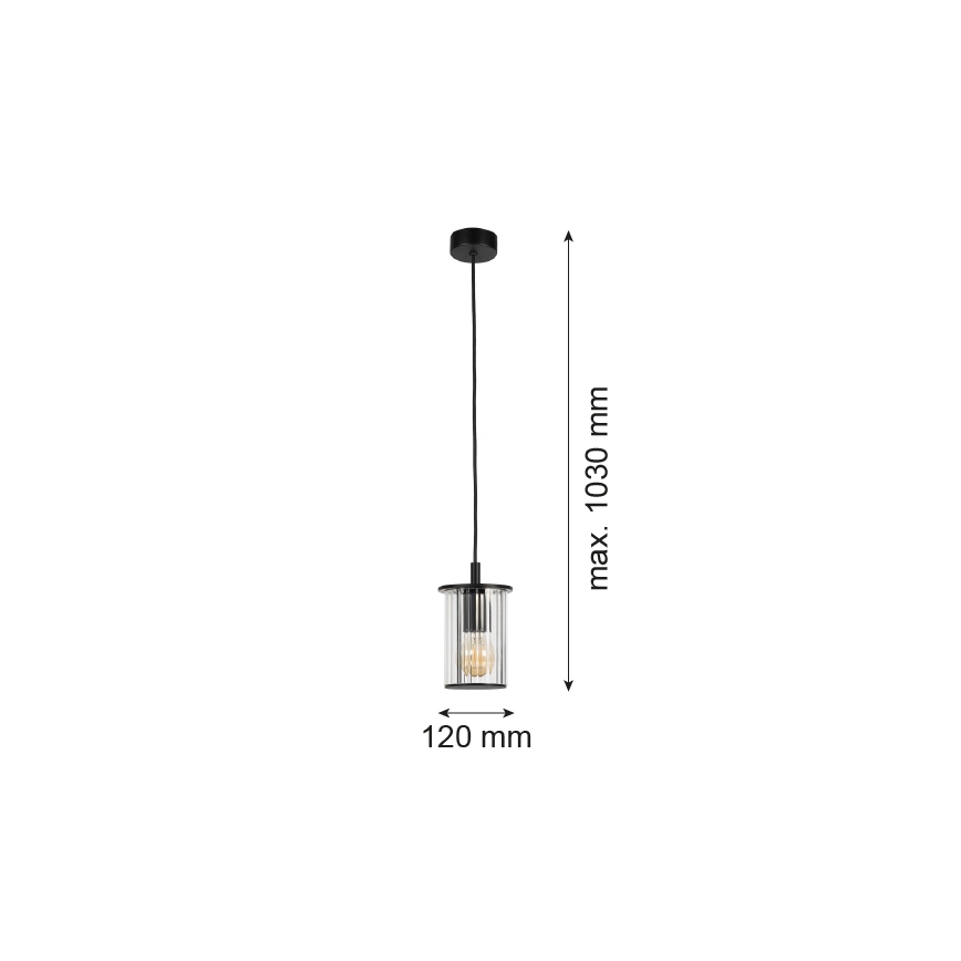 Argon 8751 - Spoljašnji luster na sajli NORFOLK 1xE27/15W/230V IP44 crno