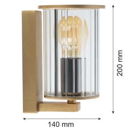 Argon 8752 - Spoljašnja zidna lampa NORFOLK 1xE27/15W/230V IP44 zlatna