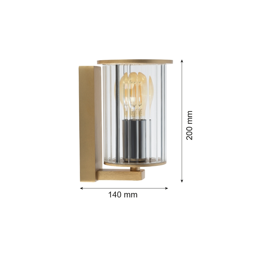Argon 8752 - Spoljašnja zidna lampa NORFOLK 1xE27/15W/230V IP44 zlatna