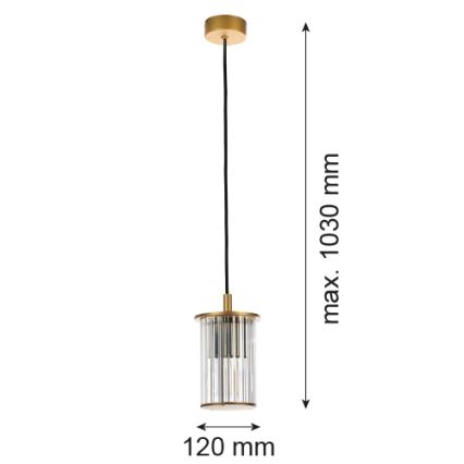 Argon 8755 - Spoljašnji luster na sajli NORFOLK 1xE27/15W/230V IP44 zlatna
