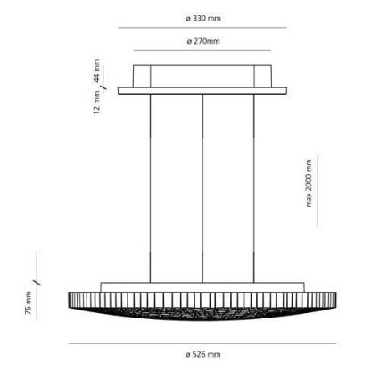 Artemide 0213010APP - LED Prigušivi luster na sajli CALIPSO LED/50W/230V 3000K