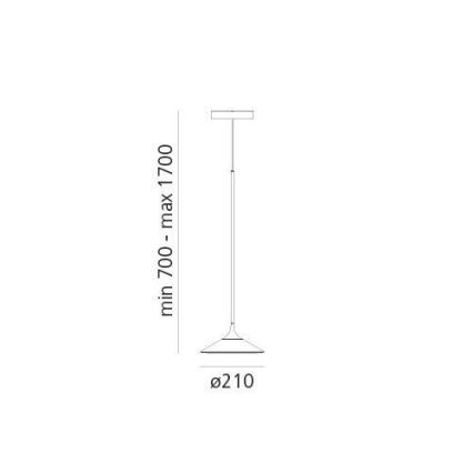 Artemide 0351030A - LED luster na sajli ORSA LED/8,5W/230V 3000K pr. 21 cm