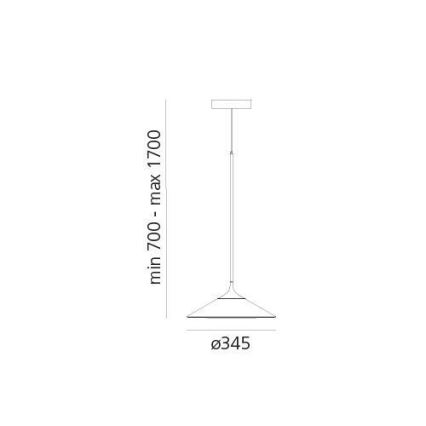 Artemide 0352030A - LED Prigušivi luster na sajli ORSA LED/20W/230V 3000K pr. 24,5 cm