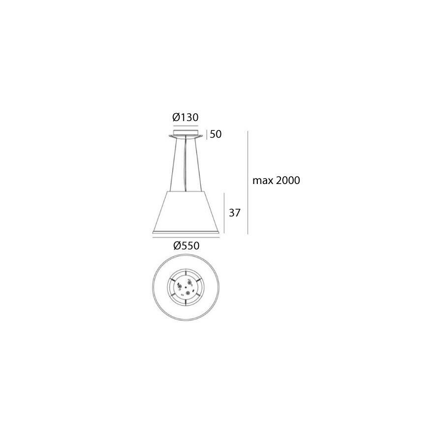 Artemide 1124110A - Luster na sajli CHOOSE MEGA 3xE27/12W/230V pr. 55 cm bela