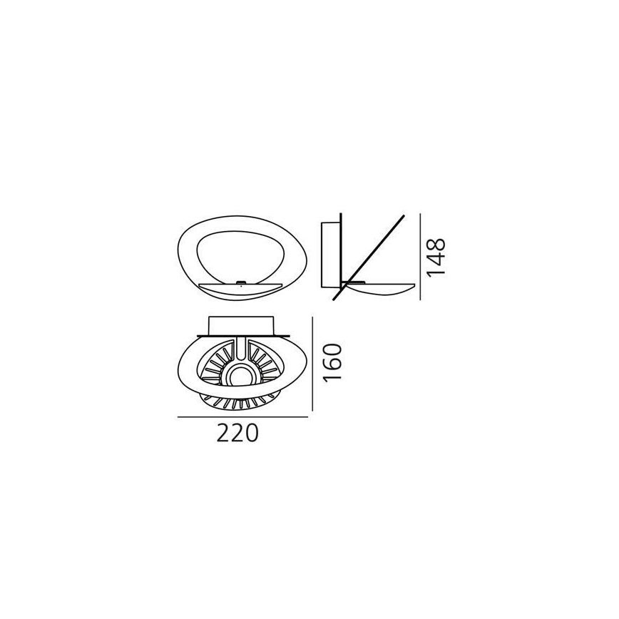 Artemide 1248020A - LED Prigušiva zidna lampa PIRCE LED/27W/230V 3000K zlatna