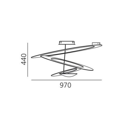 Artemide 1253110A - LED Prigušiva plafonjera PIRCE LED/44W/230V 3000K bela