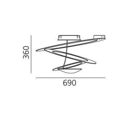 Artemide 1255110A - LED Prigušiva plafonjera PIRCE LED/44W/230V 3000K bela