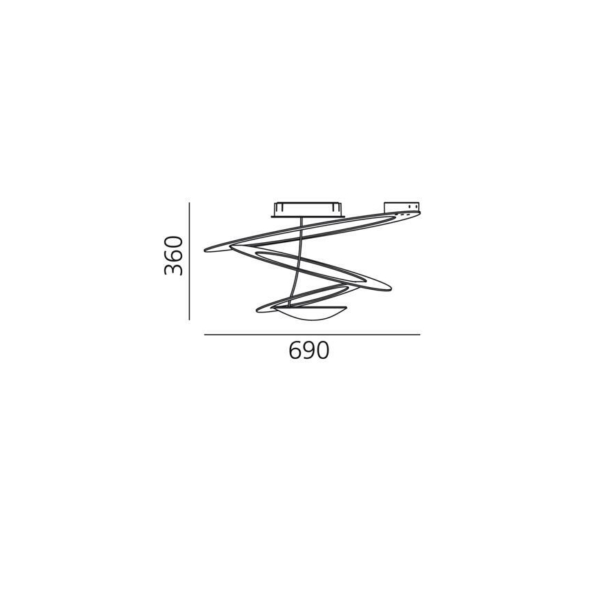 Artemide 1255110A - LED Prigušiva plafonjera PIRCE LED/44W/230V 3000K bela