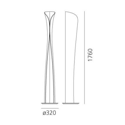 Artemide 1361010A - Podna LED lampa CADMO LED/44W/230V + 1xGU10/10W/230V crno