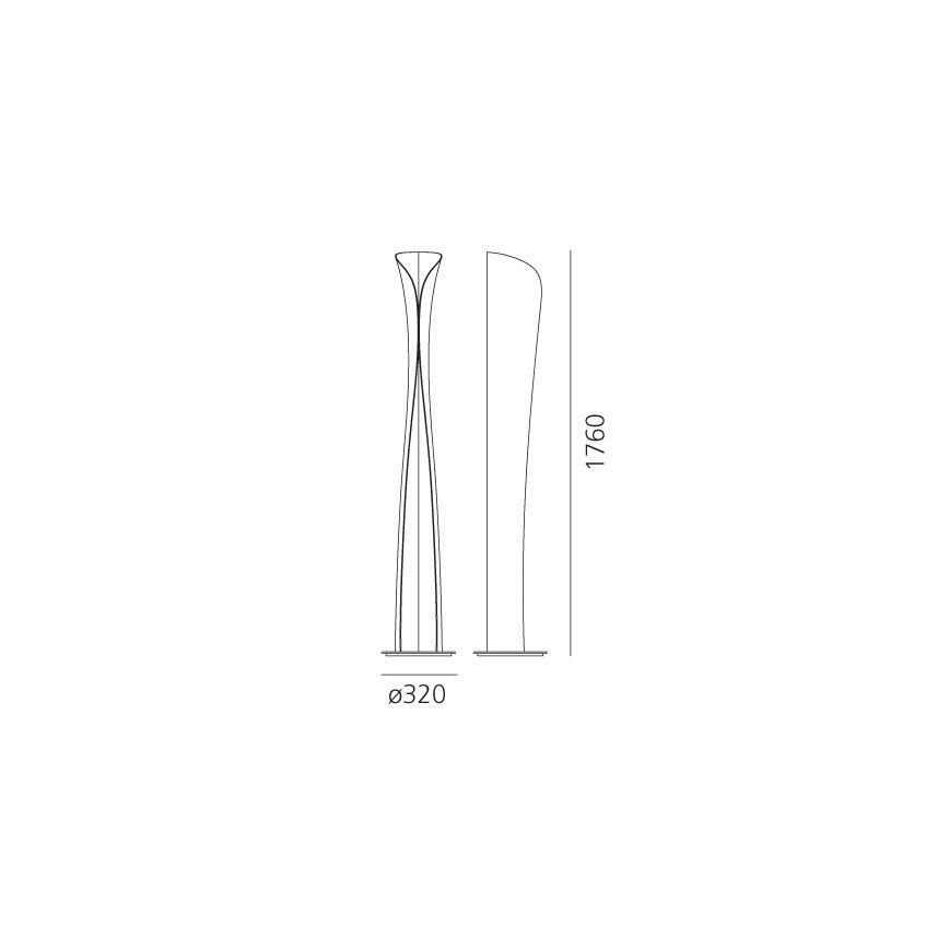 Artemide 1361010A - Podna LED lampa CADMO LED/44W/230V + 1xGU10/10W/230V crno