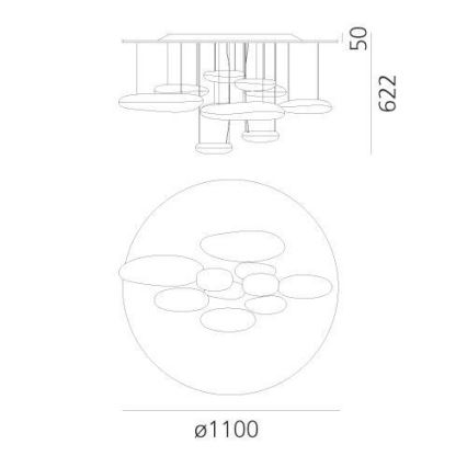 Artemide 1366110A - LED Prigušivi nadgradni luster MERCURY LED/58W/230V 3000K