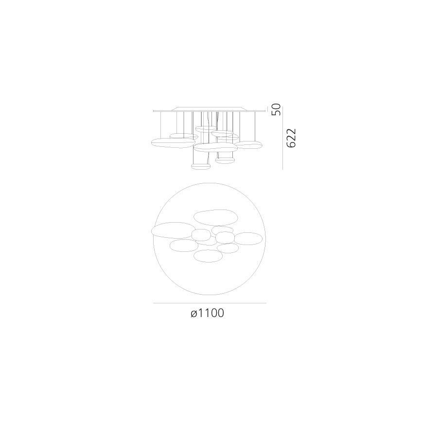Artemide 1366110A - LED Prigušivi nadgradni luster MERCURY LED/58W/230V 3000K