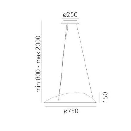 Artemide 1401010APP - LED Prigušivi luster na sajli AMELUNA LED/41W/230V 3000K
