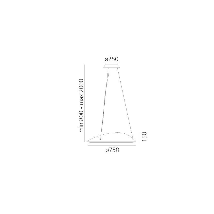 Artemide 1401010APP - LED Prigušivi luster na sajli AMELUNA LED/41W/230V 3000K