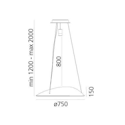 Artemide 1402010APP - LED RGBW prigušiva luster na sajli AMELUNA LED/45W/230V 3000K