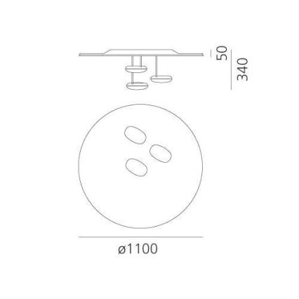Artemide 1474110A - LED Prigušiva plafonjera DROPLET LED/87W/230V 3000K