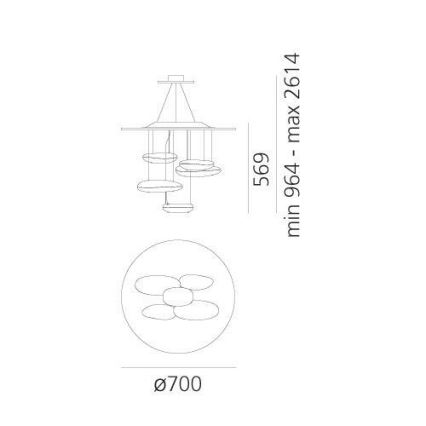 Artemide 1477110A - LED Prigušivi luster na sajli MERCURY LED/29W/230V 3000K