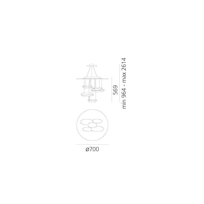 Artemide 1477110A - LED Prigušivi luster na sajli MERCURY LED/29W/230V 3000K