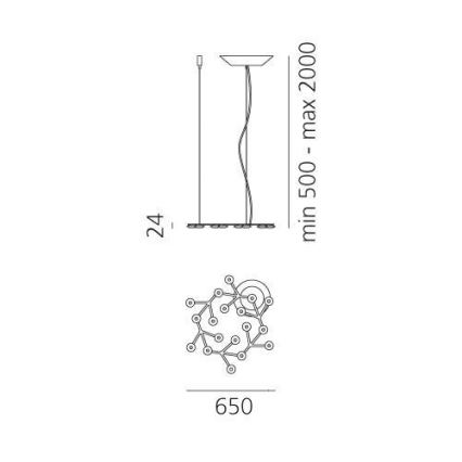 Artemide 1575050APP - LED Prigušivi luster na sajli NET LED/43W/230V 3000K