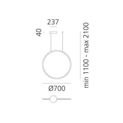 Artemide 1992060APP - LED Prigušivi luster na sajli DISCOVERY LED/40W/230V 3000K bronzana