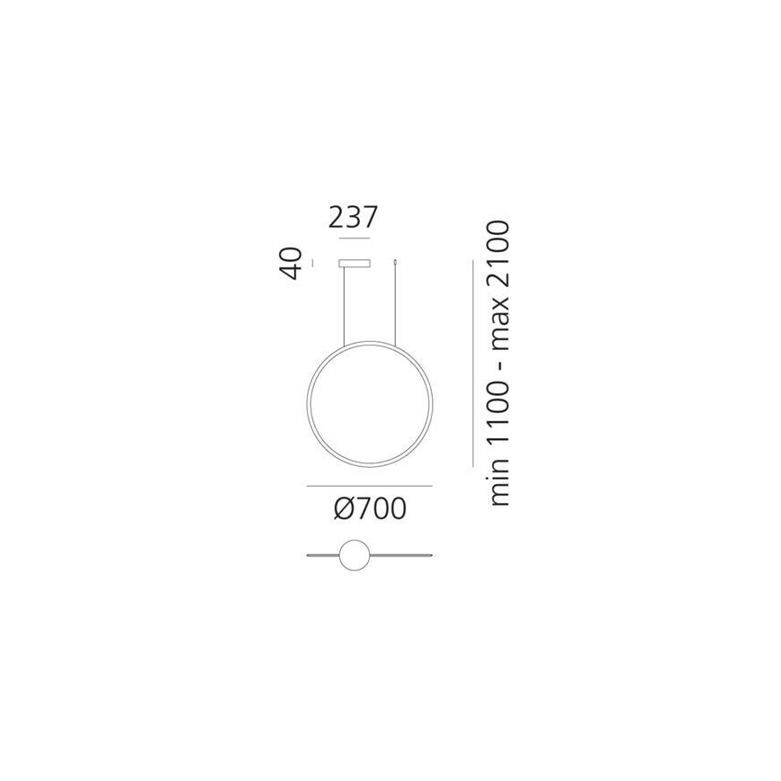 Artemide 1992060APP - LED Prigušivi luster na sajli DISCOVERY LED/40W/230V 3000K bronzana