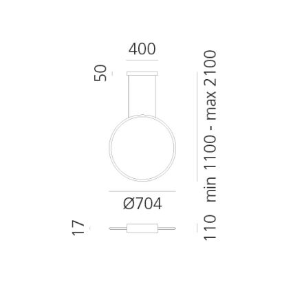 Artemide 1992230IN1APP - LED Prigušivi luster na sajli DISCOVERY LED/42W/230V 2700K crno