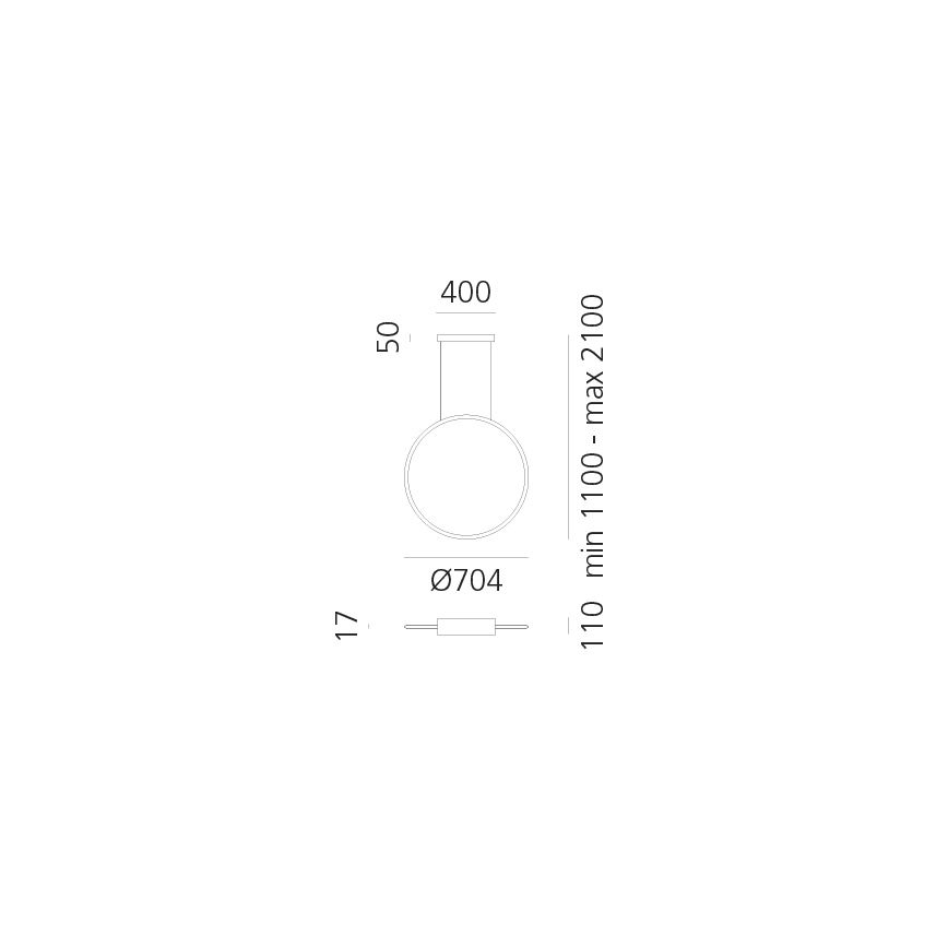 Artemide 1992230IN1APP - LED Prigušivi luster na sajli DISCOVERY LED/42W/230V 2700K crno