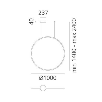 Artemide 1993060APP - LED Prigušivi luster na sajli DISCOVERY LED/60W/230V 3000K bronzana