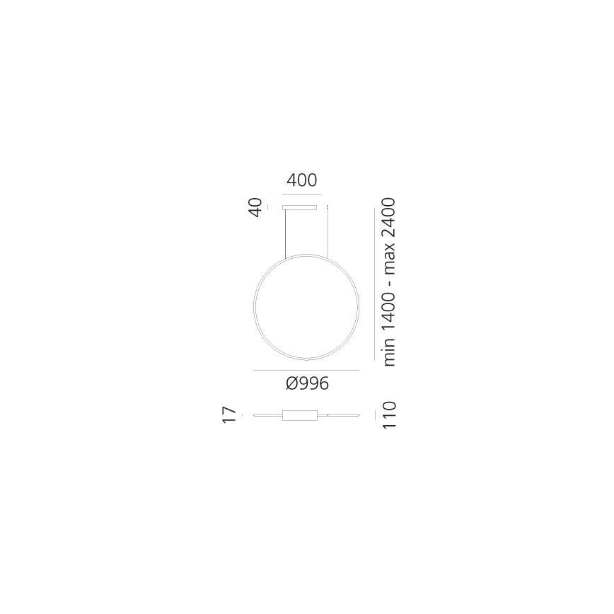 Artemide 1993330APP - LED RGBW Prigušivi luster na sajli DISCOVERY LED/59W/230V 2700-6500K crno