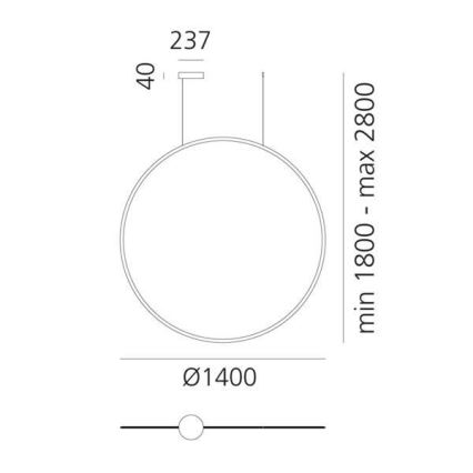 Artemide 1994060APP - LED Prigušivi luster na sajli DISCOVERY LED/80W/230V 3000K bronzana