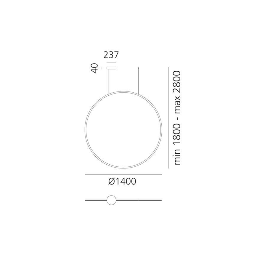 Artemide 1994060APP - LED Prigušivi luster na sajli DISCOVERY LED/80W/230V 3000K bronzana