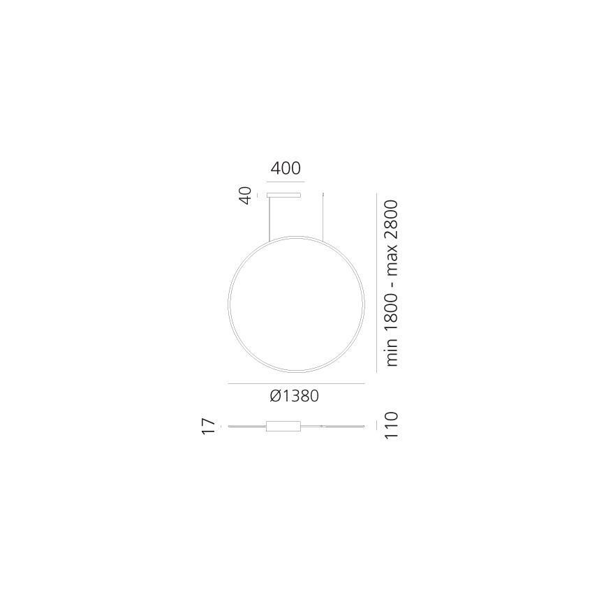 Artemide 1994330APP - LED RGBW Prigušivi luster na sajli DISCOVERY LED/79W/230V 2700-6500K crno