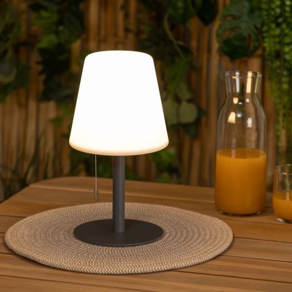 Atmosphera - LED RGBW Punjiva vanjska stona lampa ZACK LED/3,7V 1200 mAh IP44 crno