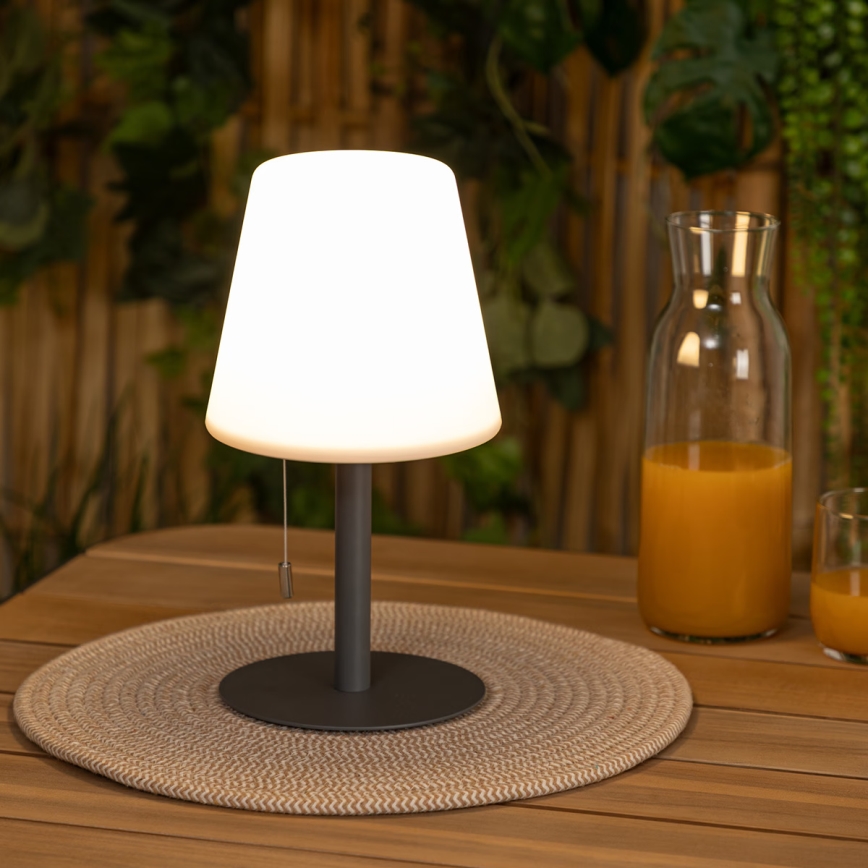 Atmosphera - LED RGBW Punjiva vanjska stona lampa ZACK LED/3,7V 1200 mAh IP44 crno