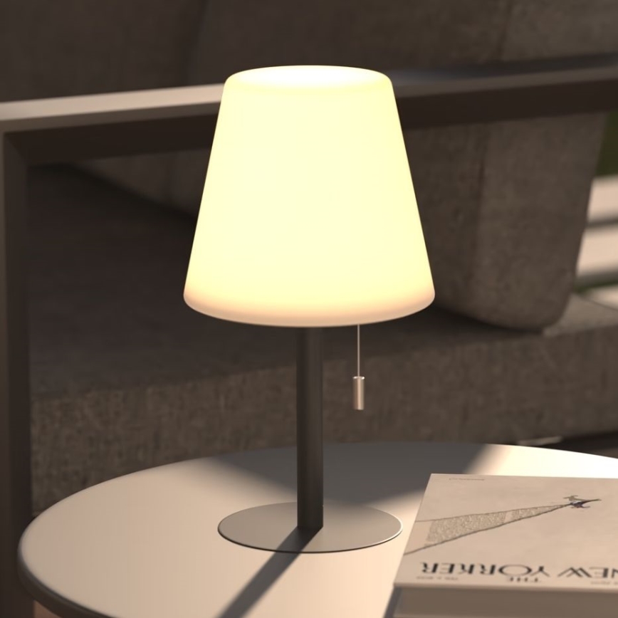 Atmosphera - LED RGBW Punjiva vanjska stona lampa ZACK LED/3,7V 1200 mAh IP44 crno