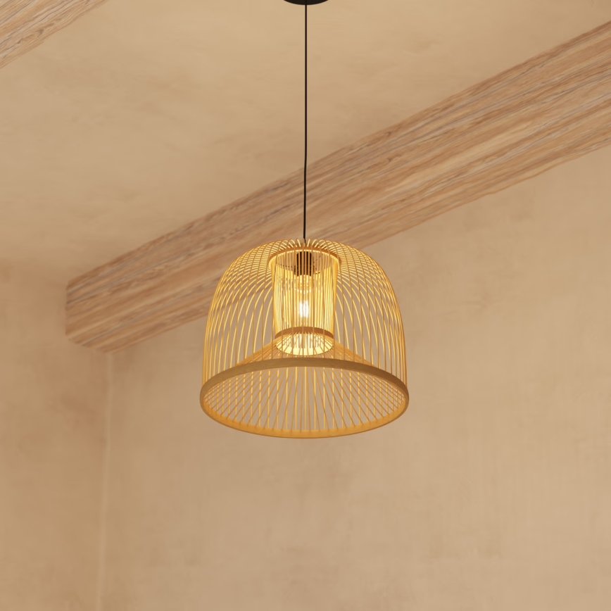 Atmosphera - Luster na sajli AMY 1xE27/40W/230V bambus