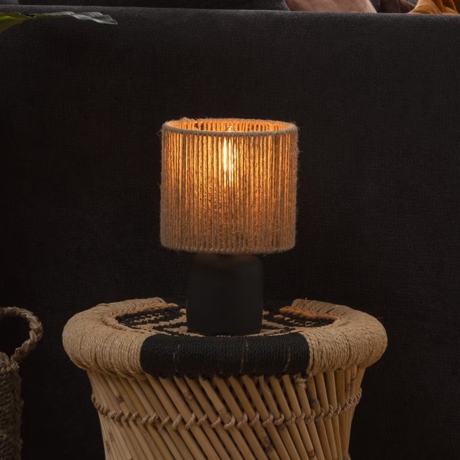 Atmosphera - Stona lampa KOBY 1xE14/40W/230V konoplja/crno