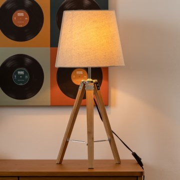 Atmosphera - Stona lampa RUNO 1xE27/25W/230V bambus/kremasta