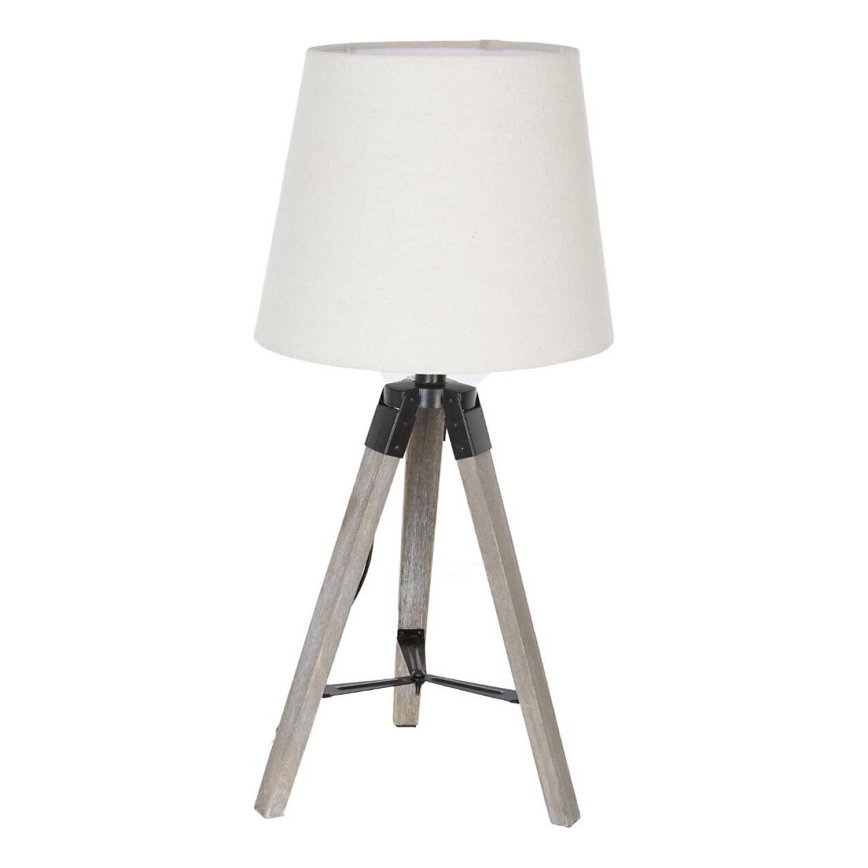 Atmosphera - Stona lampa RUNO 1xE27/25W/230V drvo/beli