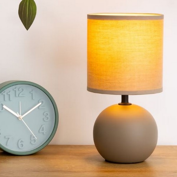 Atmosphera - Stona lampa TIMÉO 1xE14/60W/230V taupe/kremasta