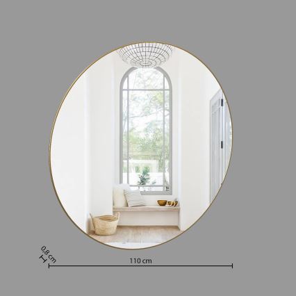 Atmosphera - Zidno ogledalo ALICE, prečnik 110 cm, zlatna