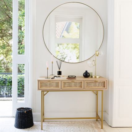 Atmosphera - Zidno ogledalo ALICE Ø 110 cm, crno