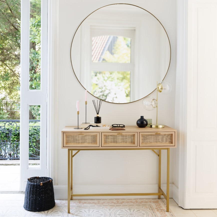 Atmosphera - Zidno ogledalo ALICE Ø 110 cm, crno