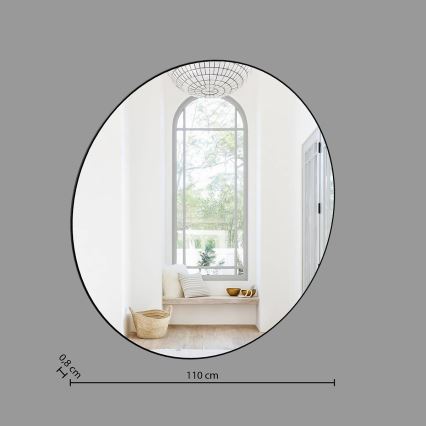 Atmosphera - Zidno ogledalo ALICE Ø 110 cm, crno