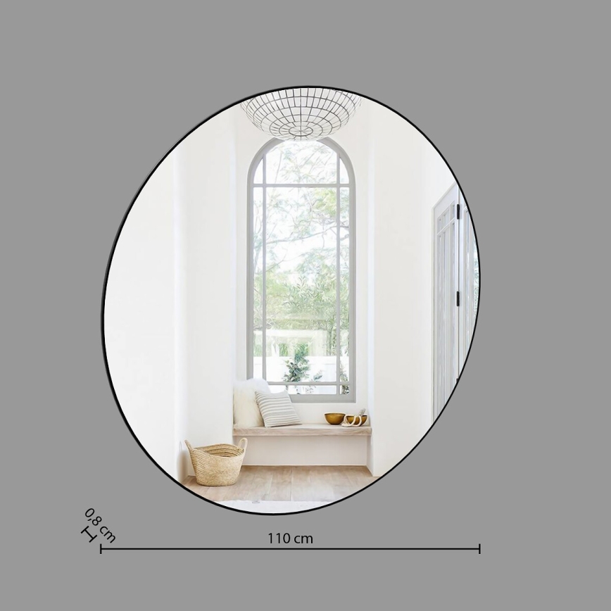 Atmosphera - Zidno ogledalo ALICE Ø 110 cm, crno