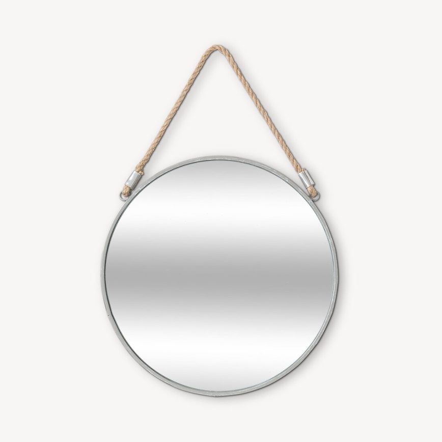Atmosphera - Zidno ogledalo EDEN, prečnika 38 cm, srebrne boje